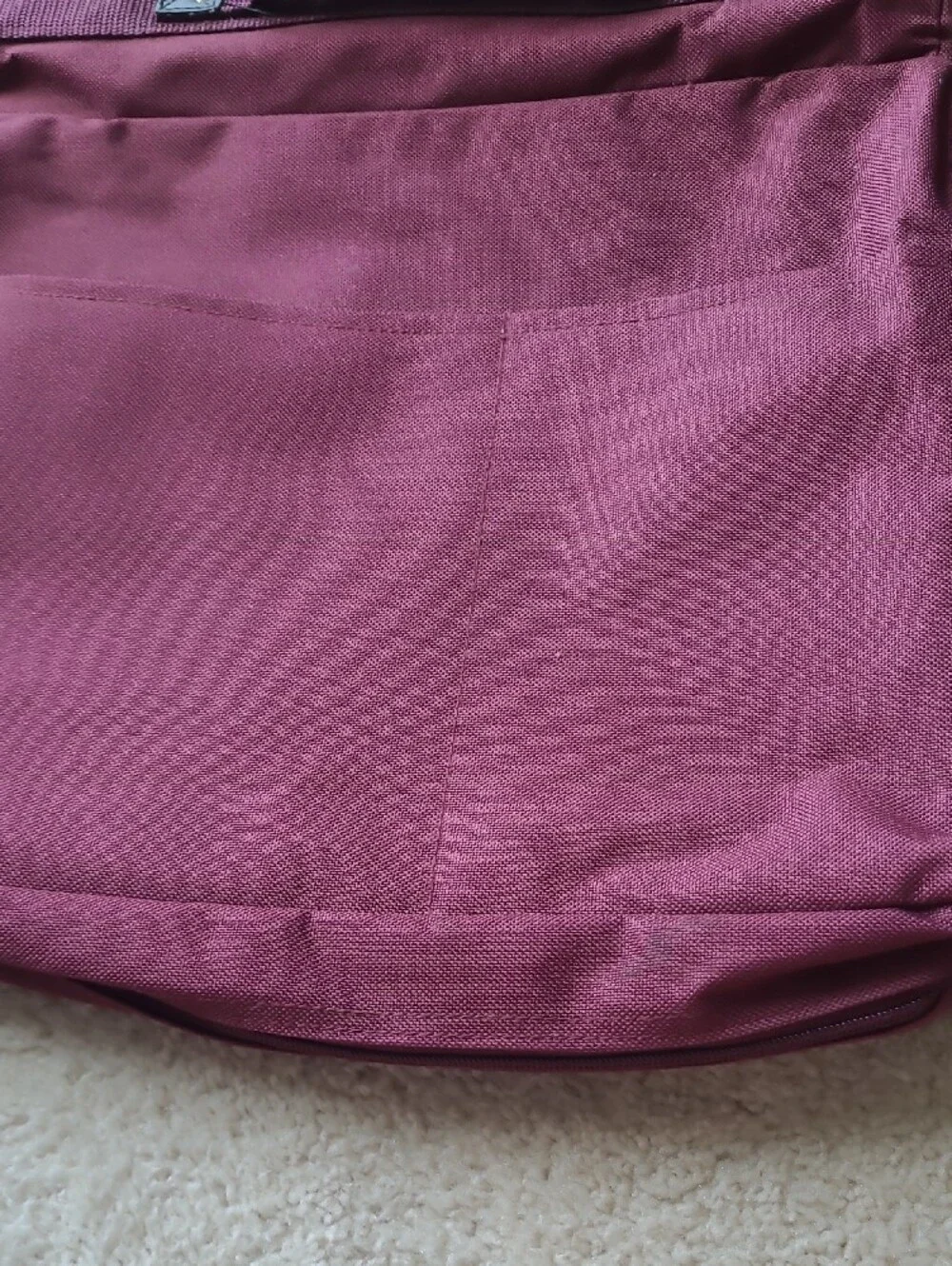 Men's Burgundy Messenger Bag with a Company Logo